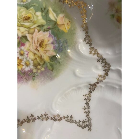 Carl Tielsch Altwasser Germany Bowl Porcelain Scallops Large Antique Handled Ruf - Picture 14 of 15